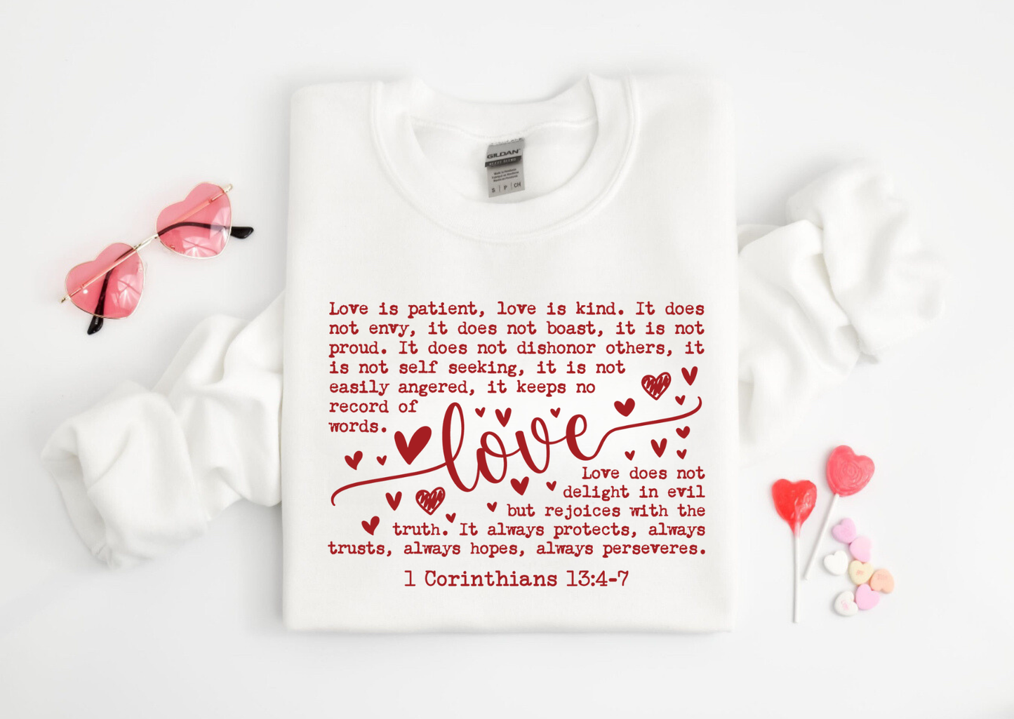 Love is patient Crew Neck Sweaters