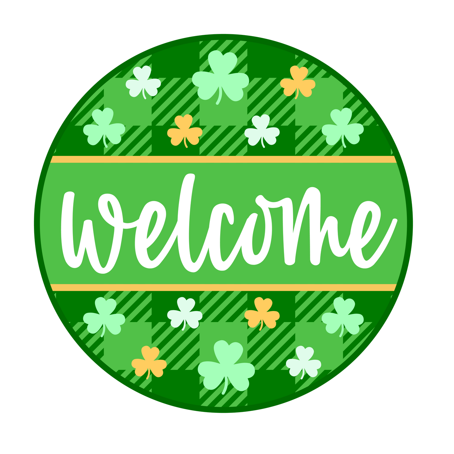 Welcome (Clover Leaves)- St. Patrick's Day Door Sign