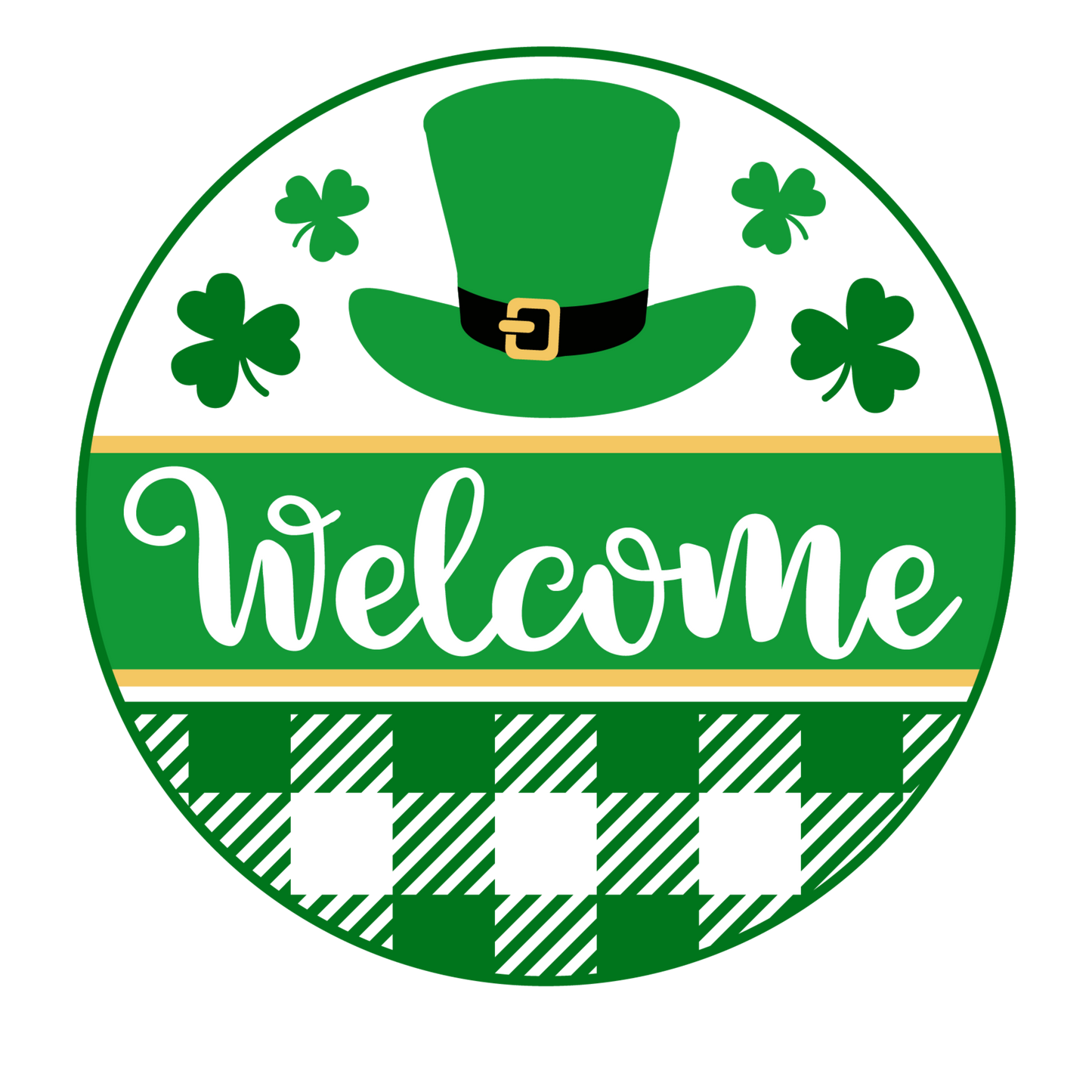 Welcome (Leprechaun Hat)- St. Patrick's Day Door Sign