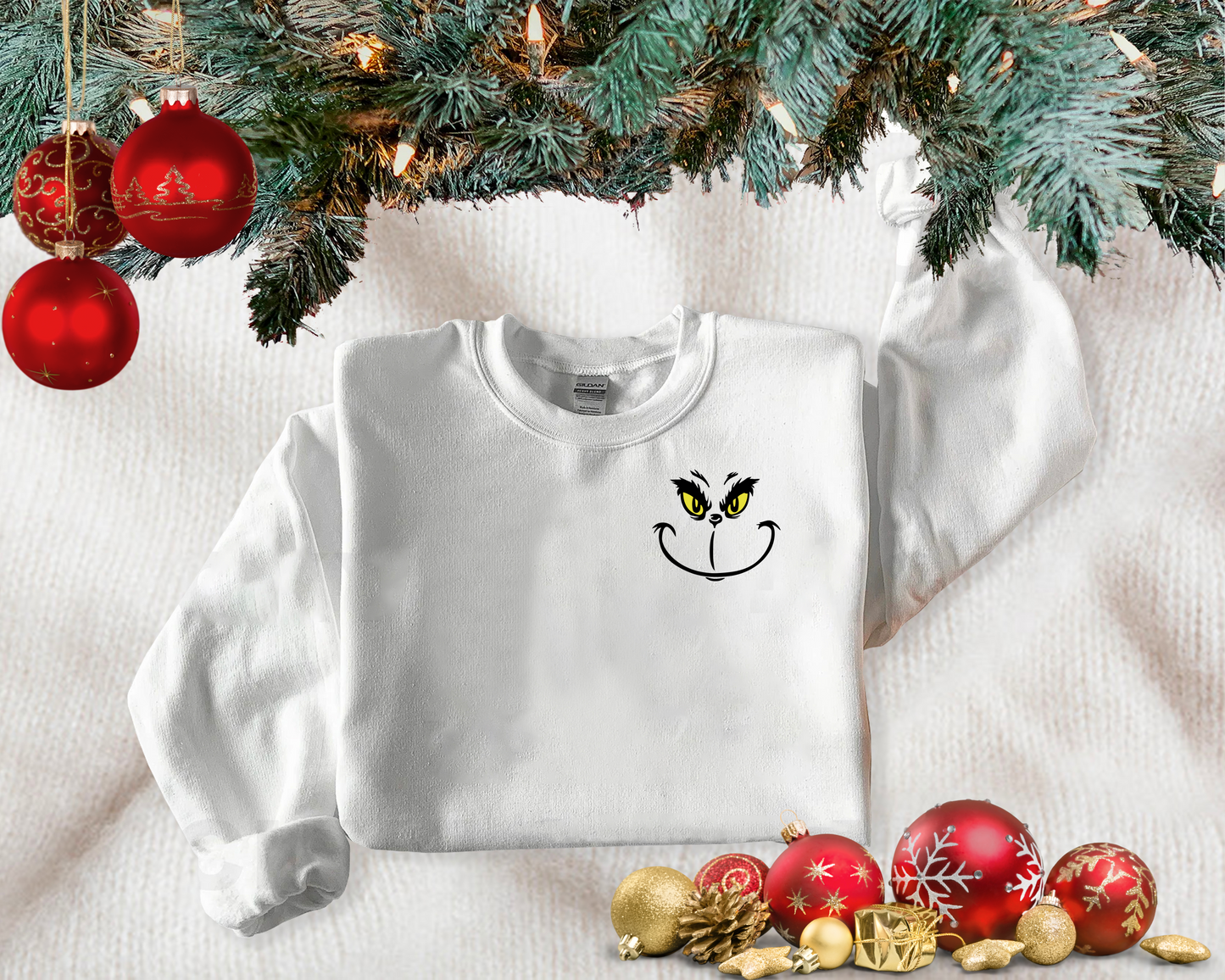 Grinchy Face -Pocket design Sweaters