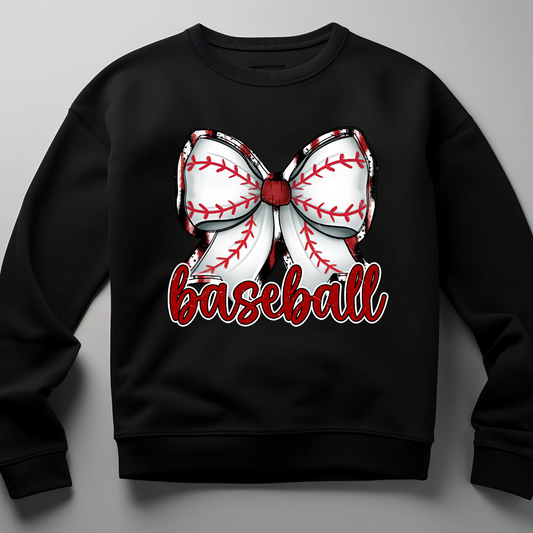 Baseball Bow Crew Neck Sweaters