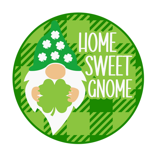Home Sweet Gnome- St. Patrick's Day Door Sign