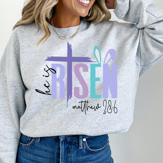 He is Risen Easter Crew Neck Sweaters