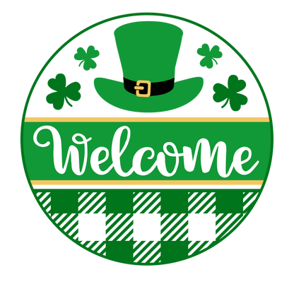 Welcome (Leprechaun Hat)- St. Patrick's Day Door Sign