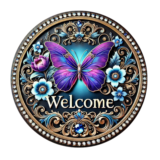 Butterfly Welcome Door Sign