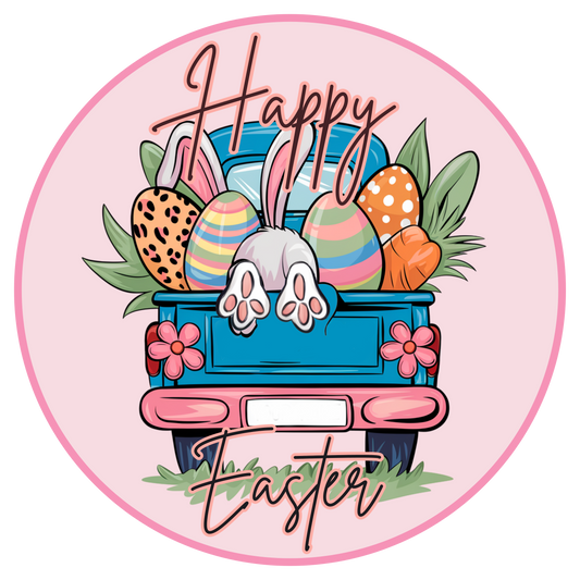 Happy Easter Bunny & Truck Door Sign