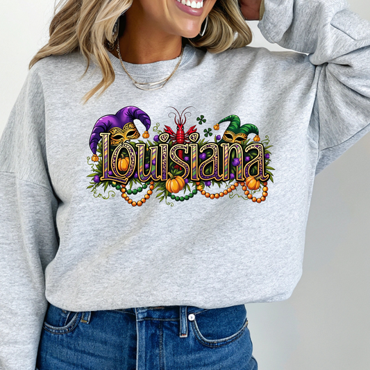Louisiana (Mardi Gras)-Crew Neck Sweaters