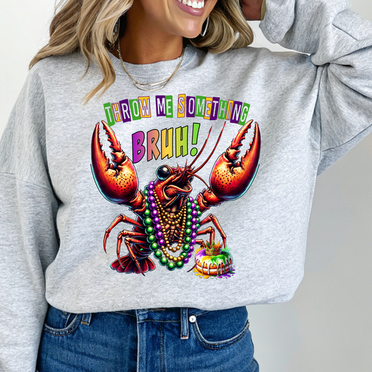 Throw me something... (Mardi Gras )-Crew Neck Sweaters