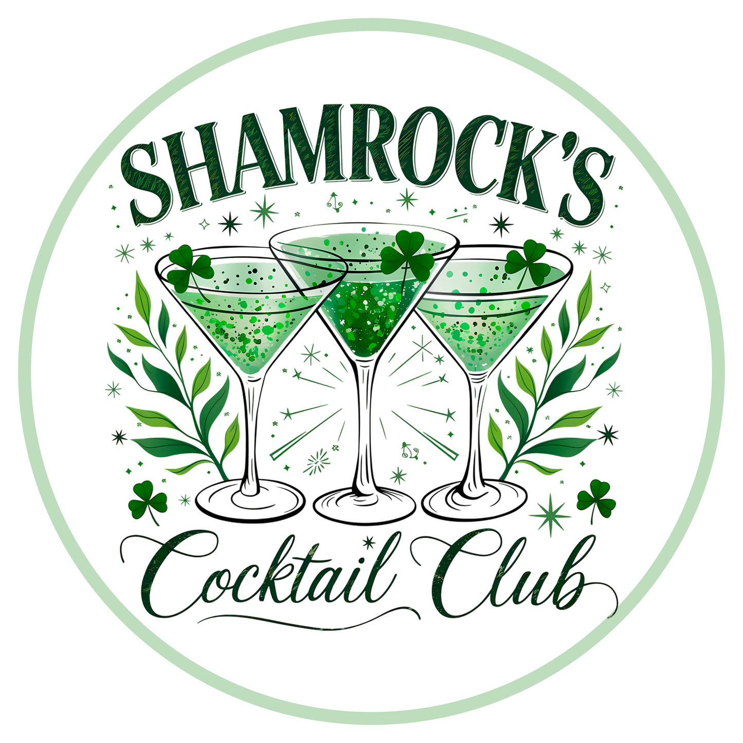 Shamrock's Cocktail Club St. Patrick's Day Door Sign