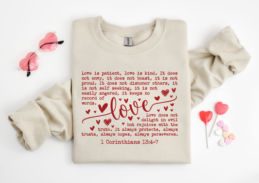 Love is patient Crew Neck Sweaters