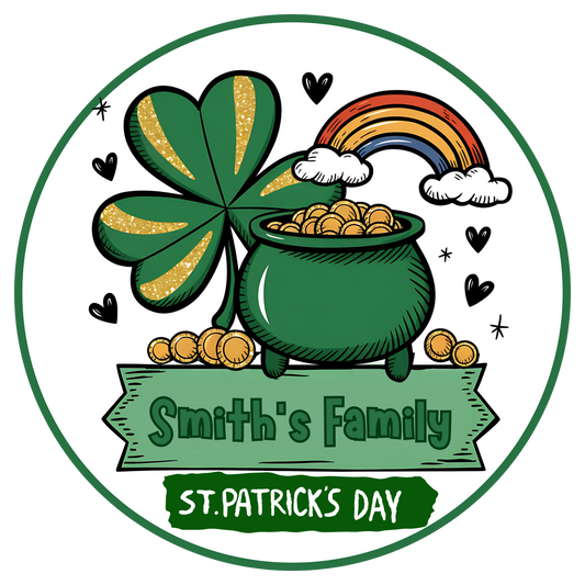 Pot of Gold Customizable St. Patrick's Day Door Sign