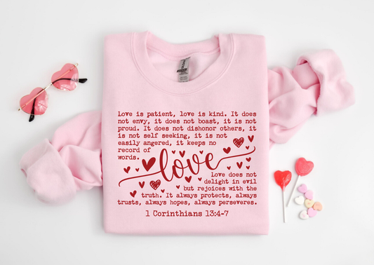 Love is patient Crew Neck Sweaters