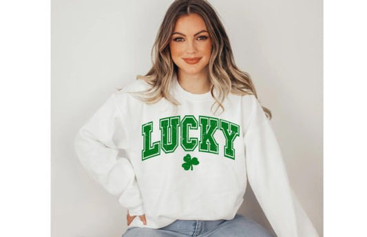 "Lucky " St. Patrick's Day-Crew Neck Sweaters