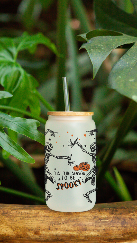 Tis' the season Frosted Glass Can Tumbler